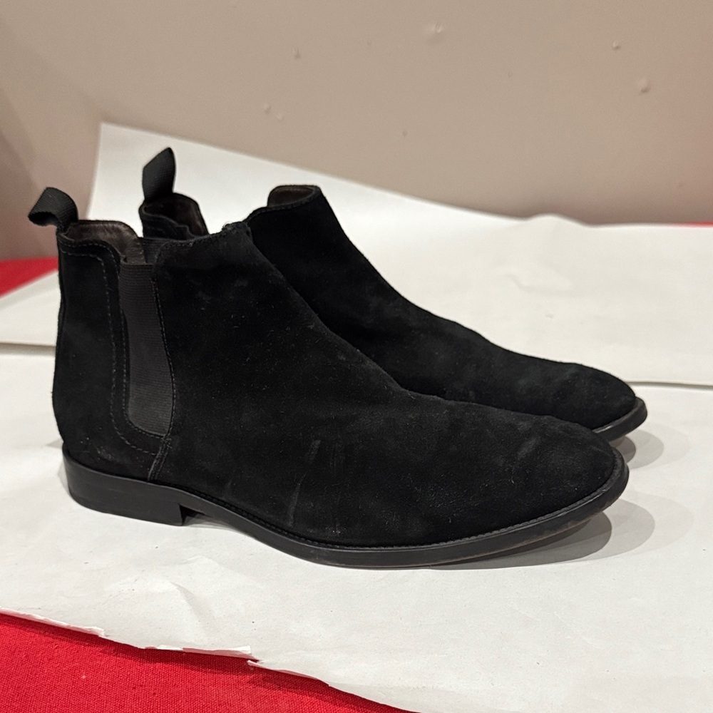 Elegant Black Men's Suede Ankle Boots